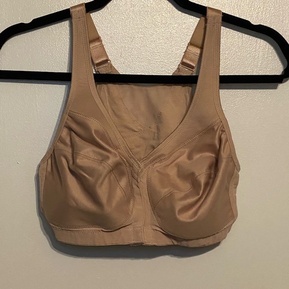 Glamorise Tan Full Coverage Bra Front Closure SZ 36C - Picture 3 of 7